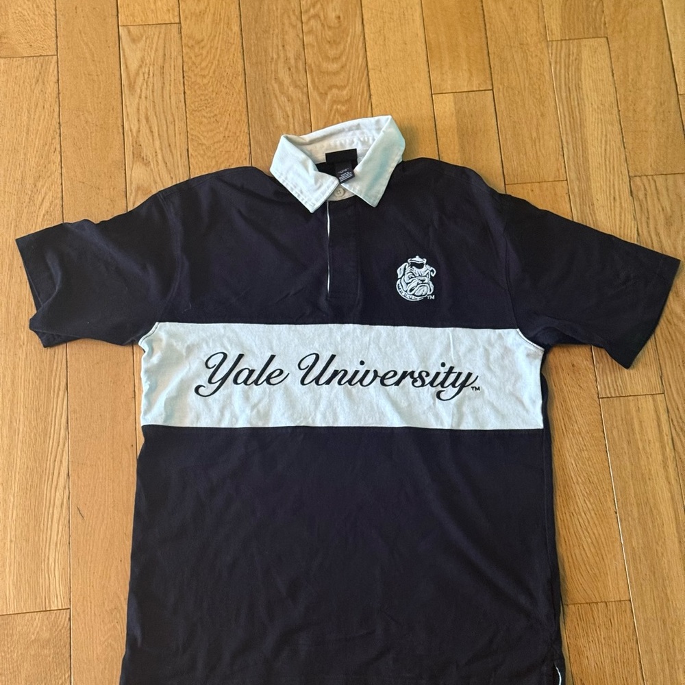 H&M White and Black Polo Shirt with Classic Design